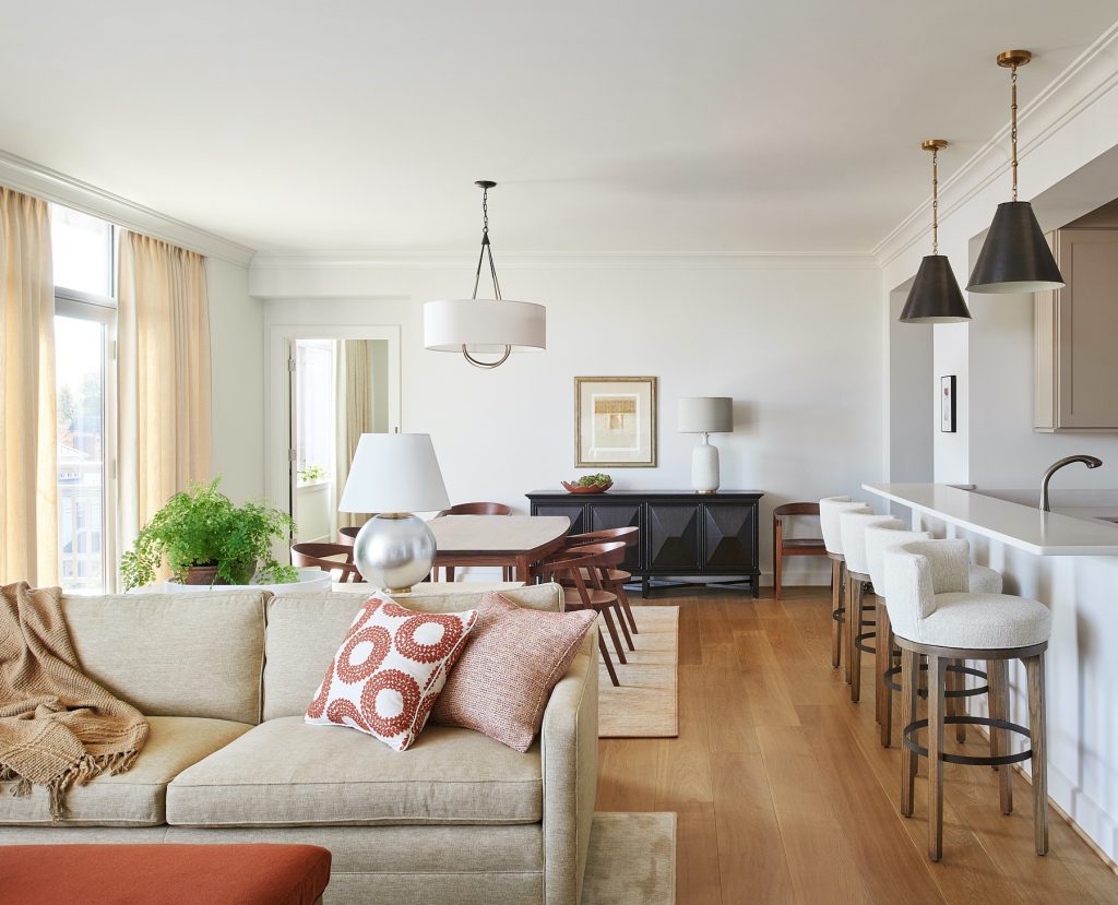 Designer Melissa McLay worked in a warm, earthy color palette for this condo.