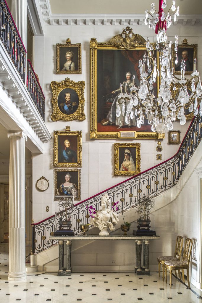 The museum contains Mrs. Post’s considerable portrait collection, which includes Emperor Nicholas II and Empress Alexandra, as well as Marie Antoinette of France and Catherine the Great of Russia.